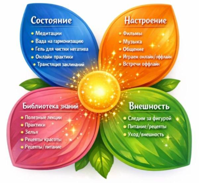 Разделы женского клуба: состояние, настроение, внешность и знания